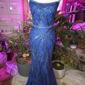 Merle Norman Royal Blue Sequin Mermaid Gown